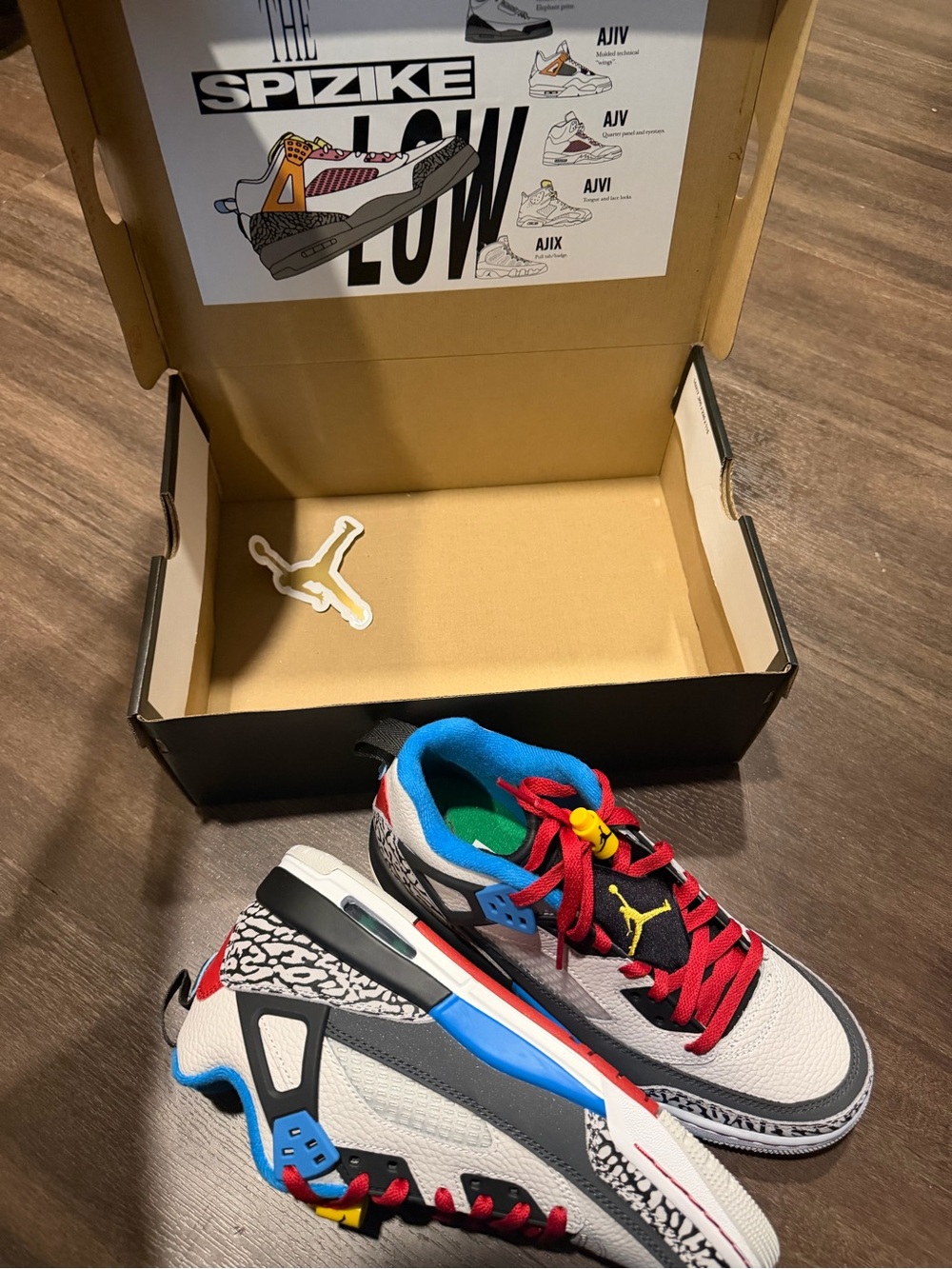 Jordan Spizike Low White Black Red Blue Multicolor Sneakers